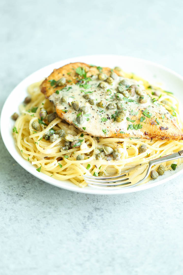 Easy Lemon Chicken Piccata - You won't believe how quick and simple this is with ingredients you already have on hand! Serve with pasta and you're set!