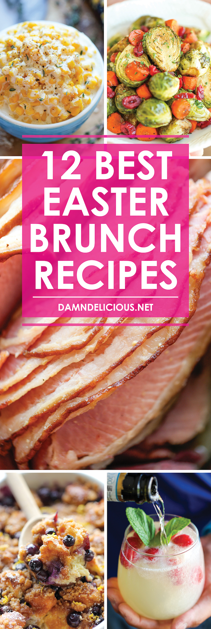 12 Best Easter Brunch Recipes - Have the best/easiest Easter brunch ever! From drinks to appetizers to sides to mains, this menu has you completely covered.