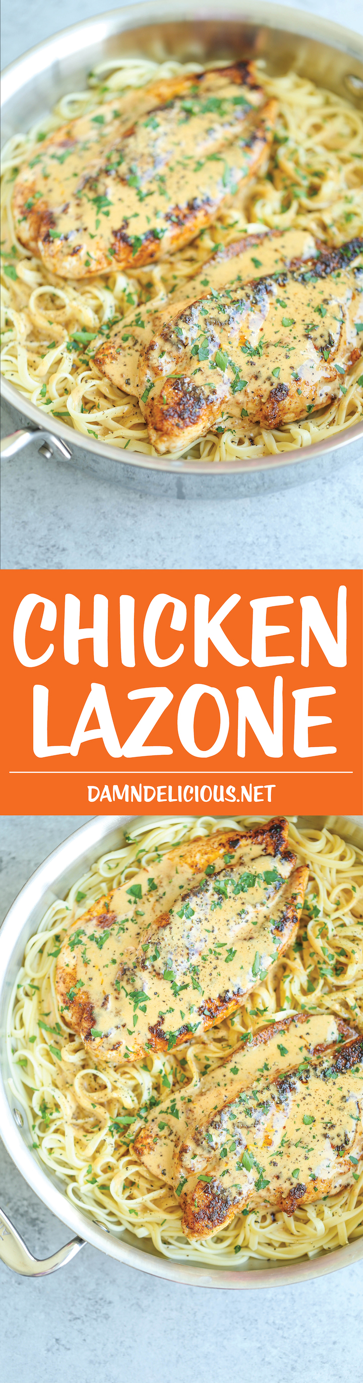 Chicken Lazone - Chicken breasts pan-fried in butter and a homemade seasoning mix with the most amazingly, out-of-this-world cream sauce! And it's so easy!