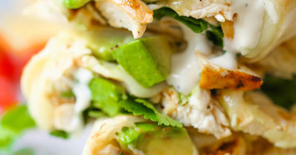 Chicken And Avocado Ranch Burritos Damn Delicious