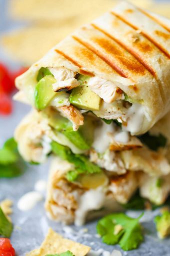 Chicken and Avocado Ranch Burritos - Damn Delicious