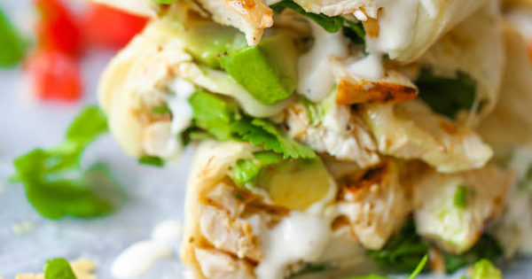 Chicken and Avocado Ranch Burritos