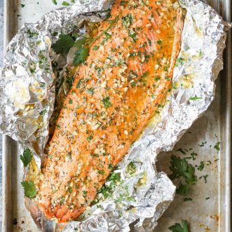 Garlic Butter Salmon in Foil - Damn Delicious