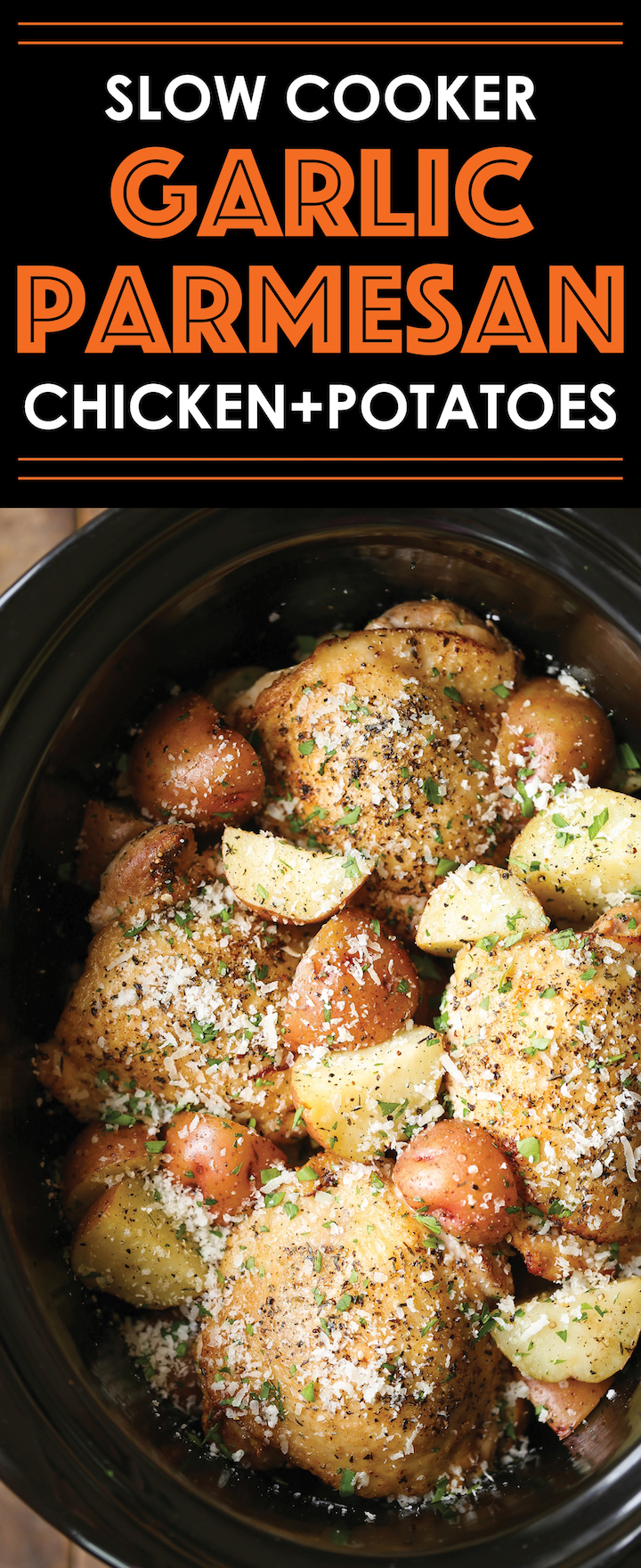 Slow Cooker Garlic Parmesan Chicken And Potatoes Damn Delicious