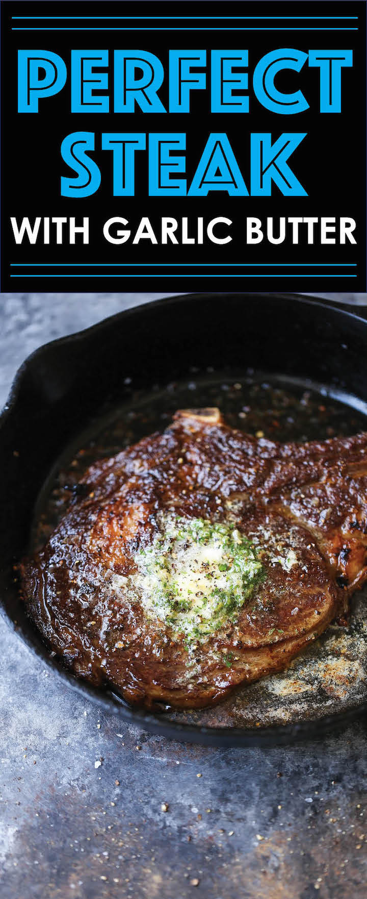 The Perfect Steak with Garlic Butter - Here are my tips and tricks - I promise though - it's so easy! And that melted garlic butter on top is to die for!!!!