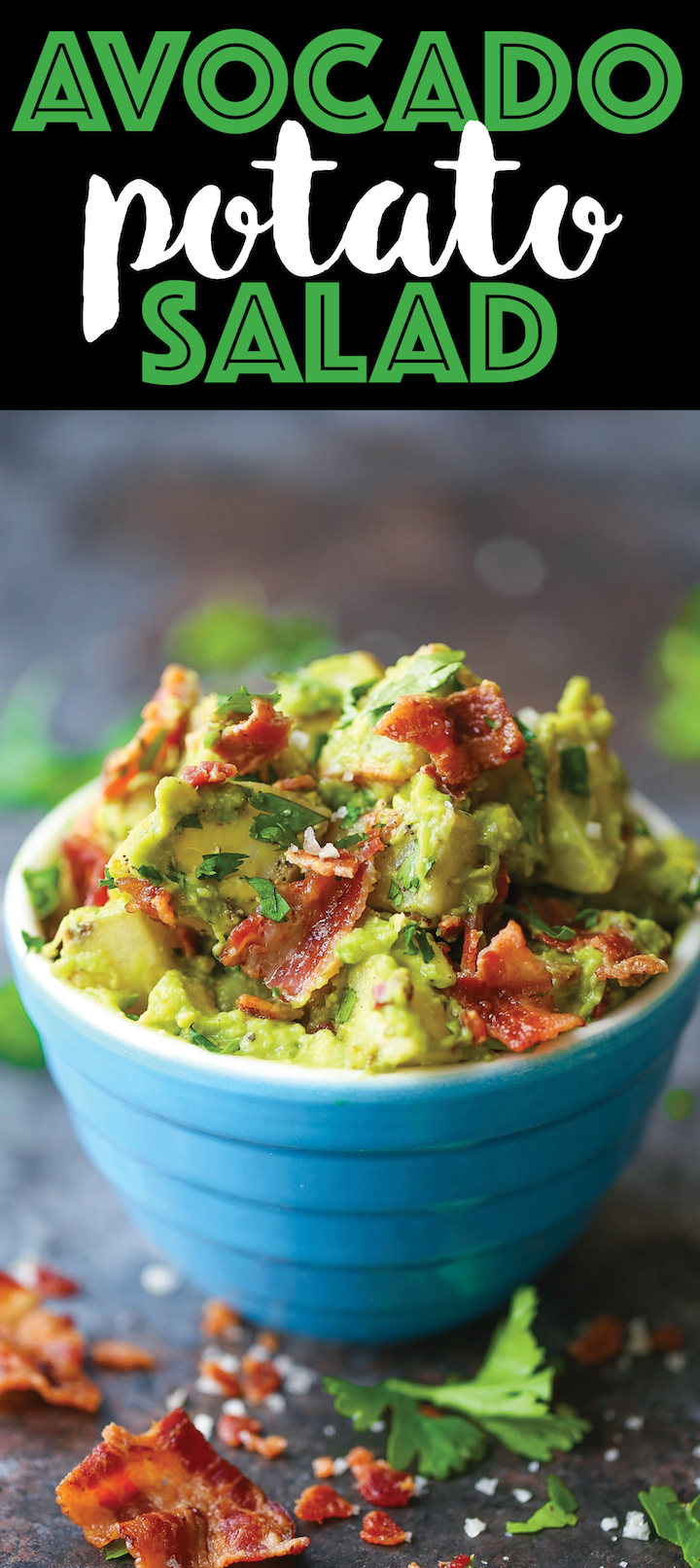 Avocado Potato Salad - The BEST potato salad hands down! A crowd-favorite that's so creamy using fresh avocado and NO MAYO. It's healthier and tastier! WIN!