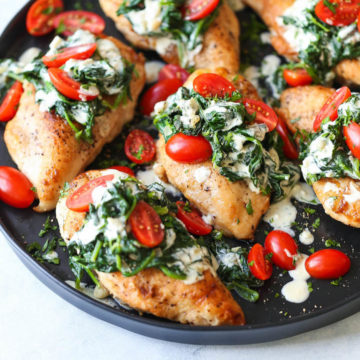 Chicken Florentine With White Wine Cream Sauce