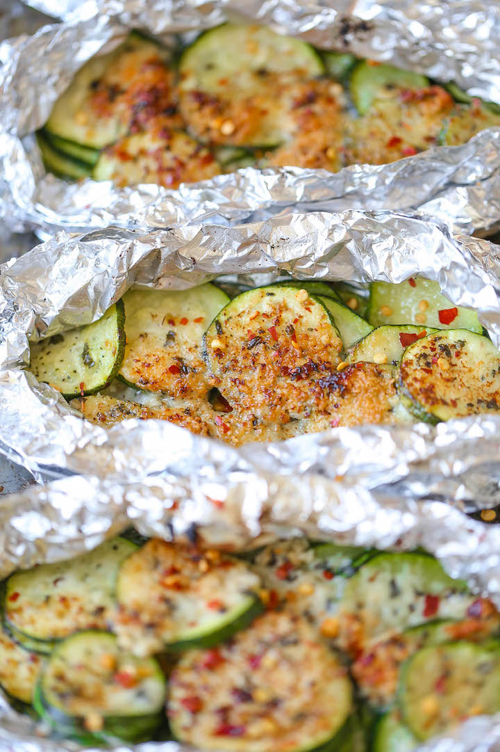 Zucchini Parmesan Foil Packet | Easy Foil-Wrapped Camping Recipes For Outdoor Meals