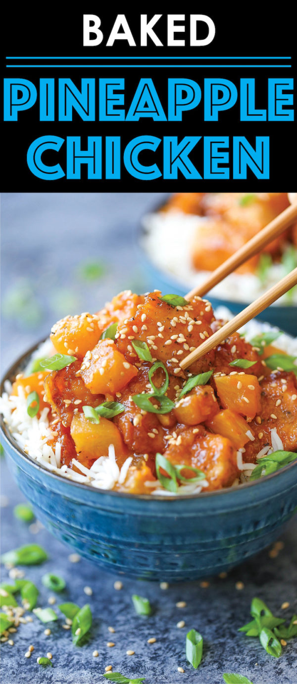 Baked Pineapple Chicken Bowls Damn Delicious