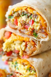 Freezer Breakfast Burritos - Damn Delicious