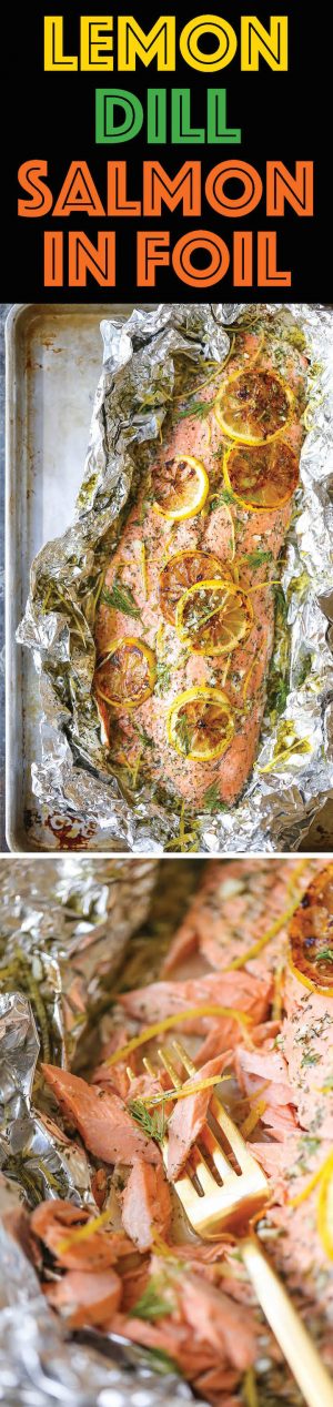 Lemon Dill Salmon in Foil - Damn Delicious