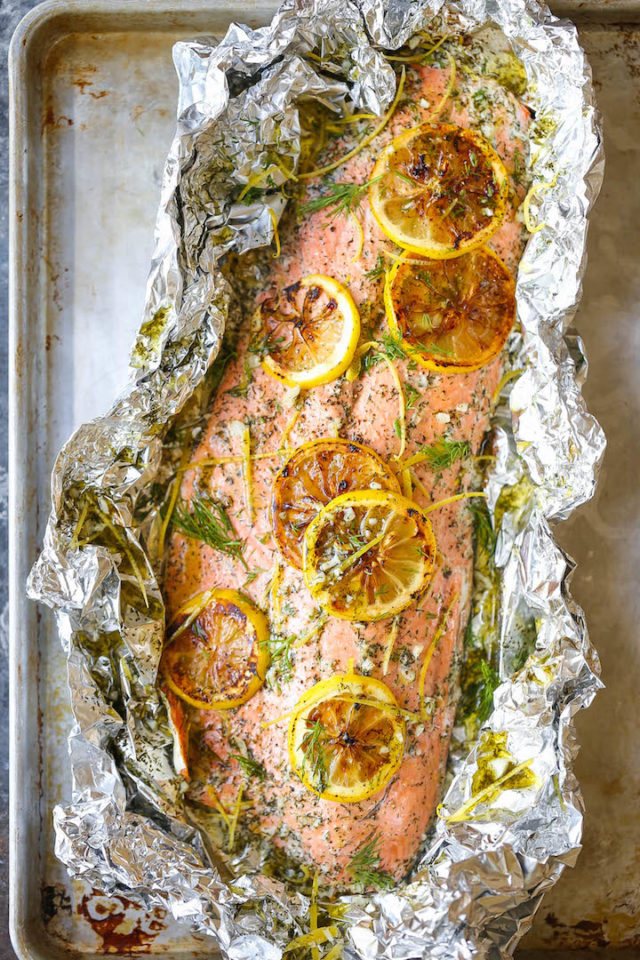 Lemon Dill Salmon in Foil - Damn Delicious