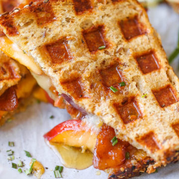 Peach Bacon Brie Grilled Cheese - Damn Delicious