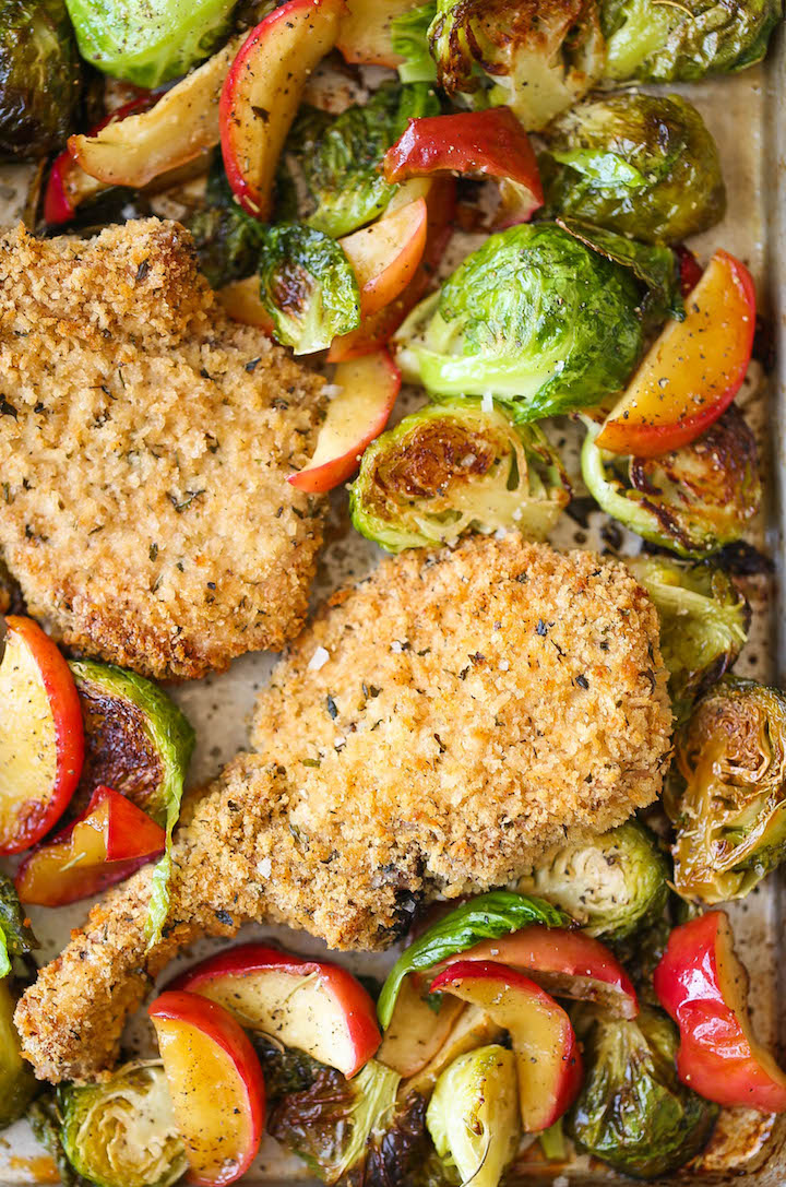 Sheet Pan Shake and Bake Pork Chops - A classic copycat made a million times better using pantry ingredients! So crisp-tender, and perfect for chicken too!