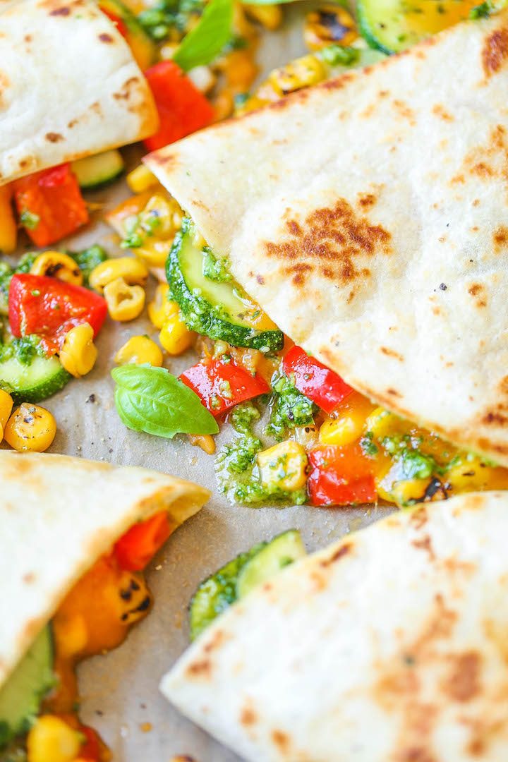 Zucchini Corn Quesadillas Damn Delicious