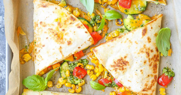 Zucchini Corn Quesadillas Damn Delicious