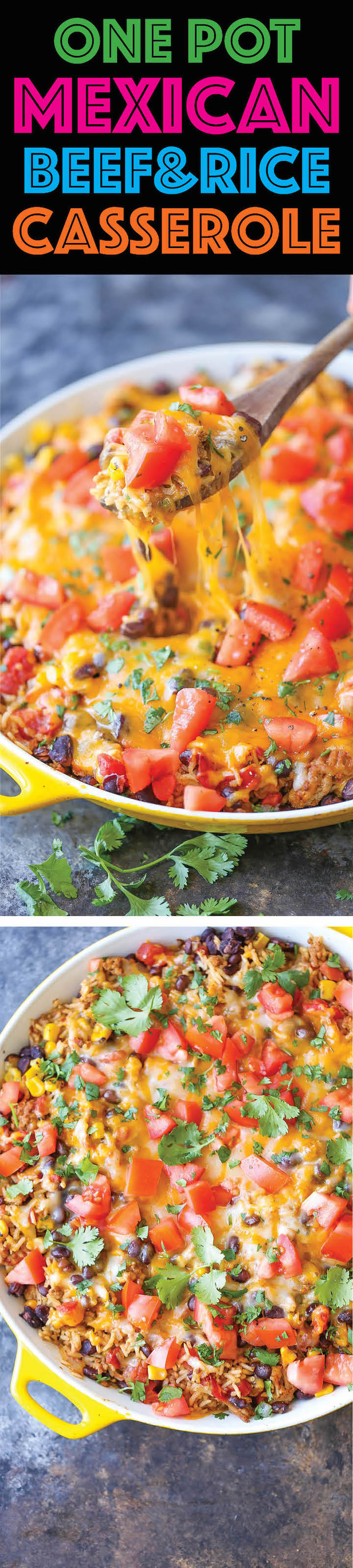 One-pan cheesy beef taco rice bake recipe