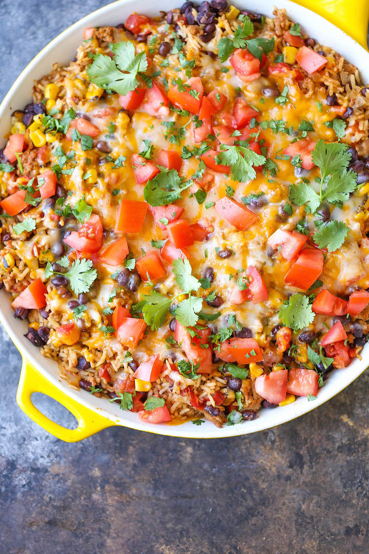 One Pot Mexican Beef and Rice Casserole - Damn Delicious