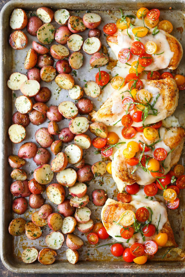 Sheet Pan Bruschetta Chicken Damn Delicious