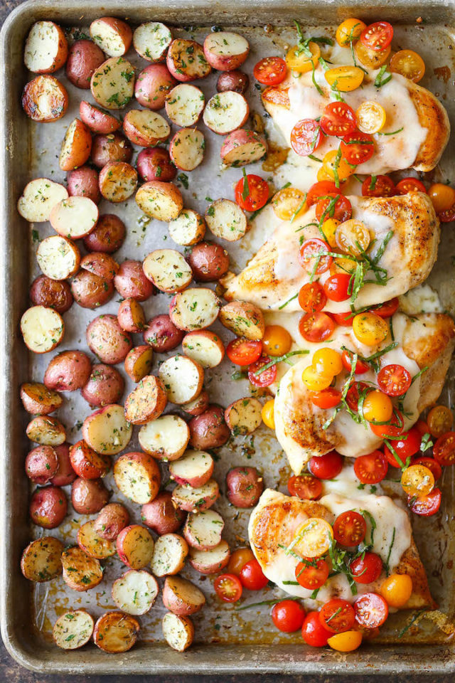 Sheet Pan Bruschetta Chicken - Damn Delicious