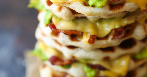 Bacon And Avocado Waffle Grilled Cheese Damn Delicious