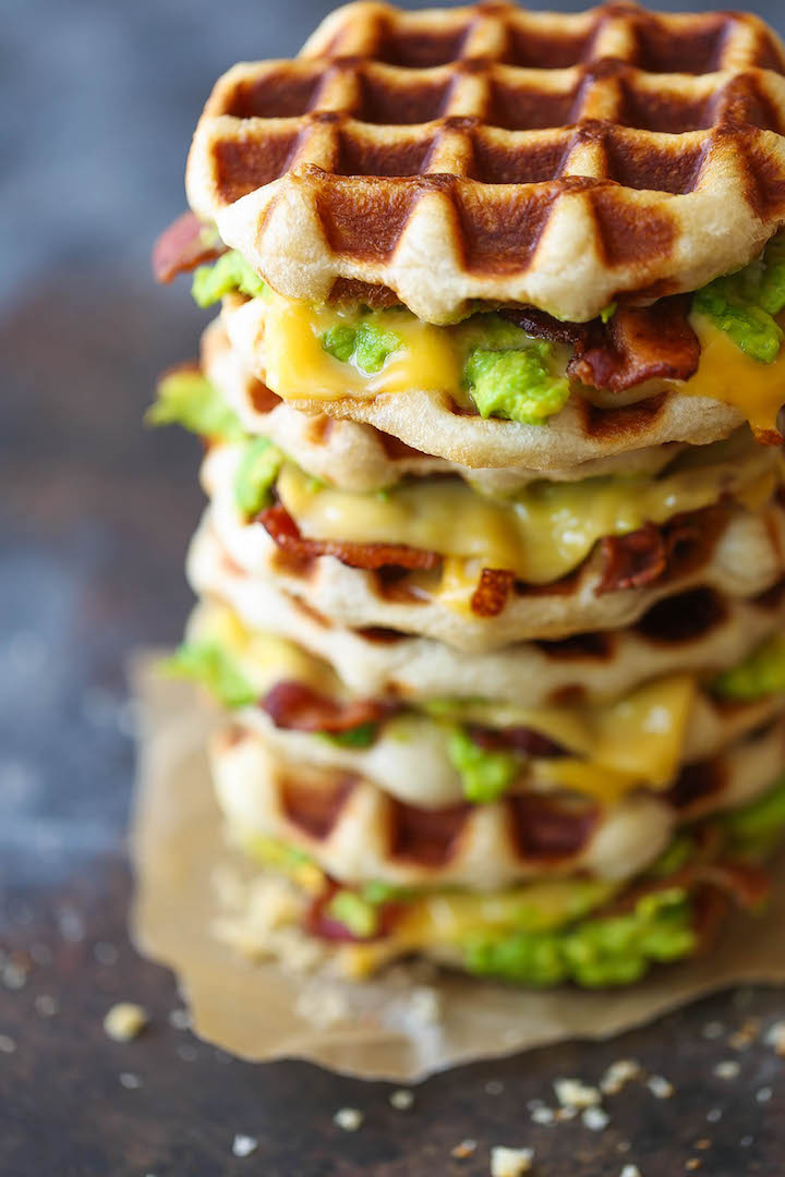 Ham and Cheese Hashbrown Waffles - Damn Delicious