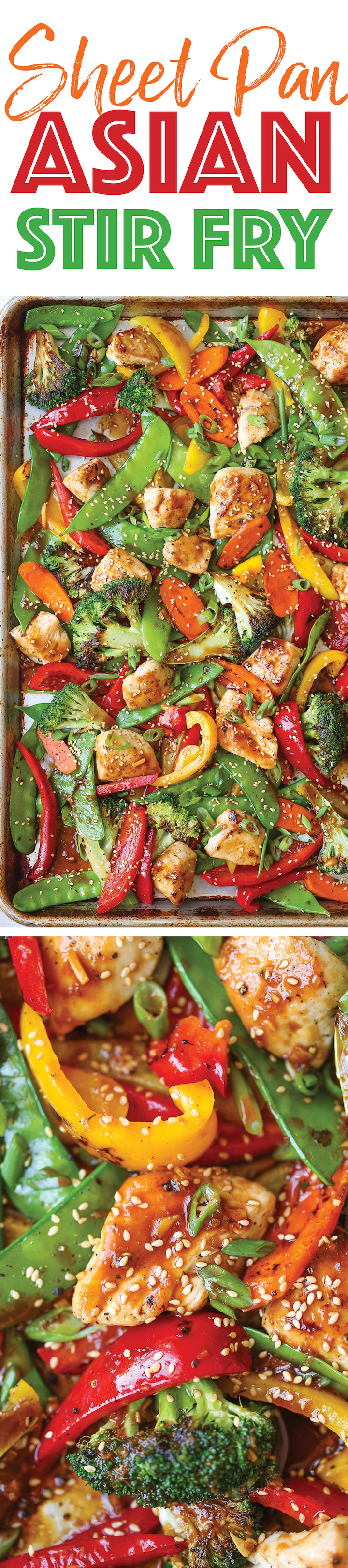 Sheet Pan Asian Stir Fry - Everyone's favorite classic stir fry made on a sheet pan! No fancy wok/skillet needed here. Only one pan for clean-up. YESSSSS!