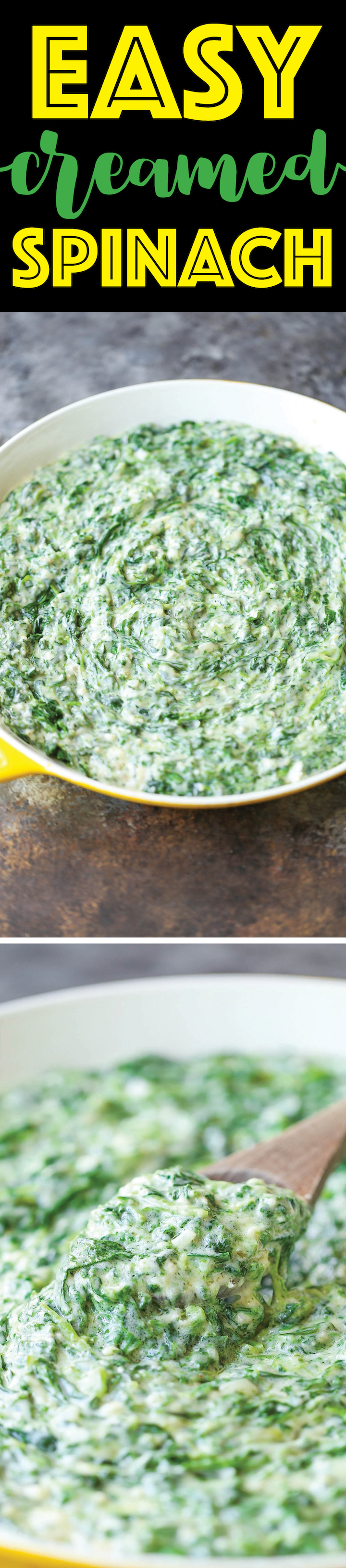 Easy Creamed Spinach - This will be the only creamed spinach recipe you will ever need. So creamy, cheesy and EASY PEASY! 10000x better than store-bought!