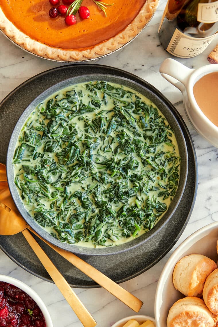 Easy Creamed Spinach - The only creamed spinach recipe you will ever need! So creamy, so cheesy and so good. A must for your holiday needs!
