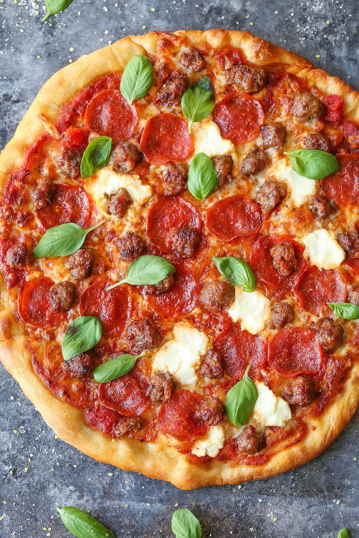 Sausage Ricotta Pepperoni Pizza - Damn Delicious