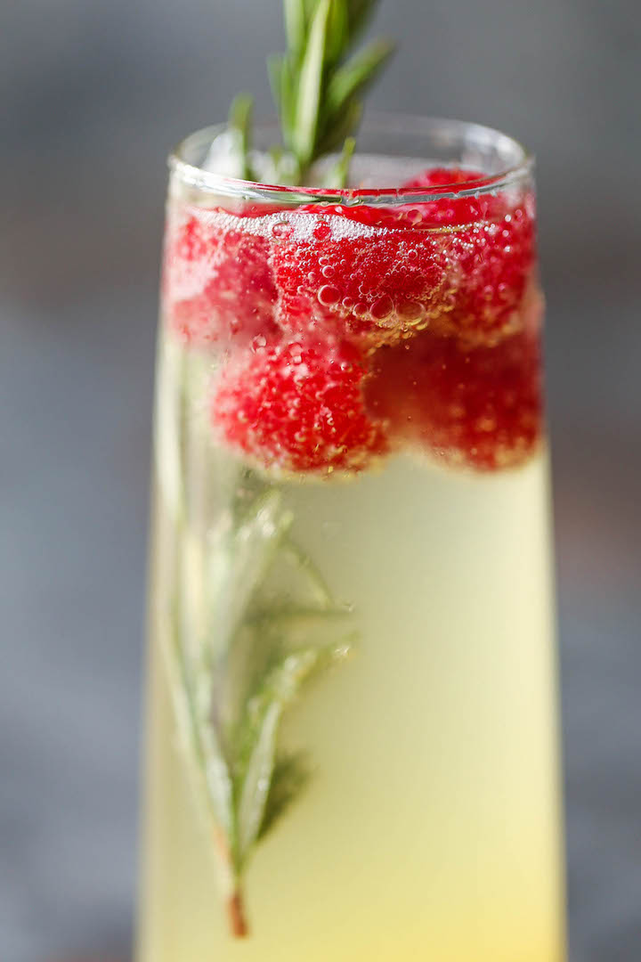 Champagne Punch - A festive cocktail for any occasion that's sure to impress! Unbelievably easy, fruity and refreshing! Can be made non-alcoholic as well.