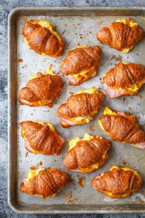 Freezer Croissant Breakfast Sandwiches - Damn Delicious