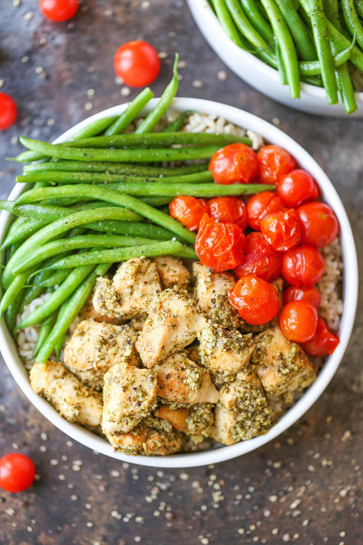 Chicken Pesto Bowls Damn Delicious