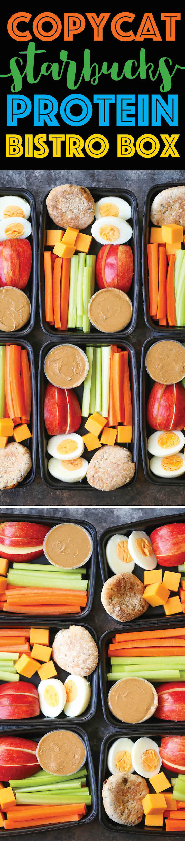 Copycat Starbucks Protein Bistro Box - Now you can easily make your own snack boxes! Healthy, nutritious and prepped for lunch or post-workout snacks!