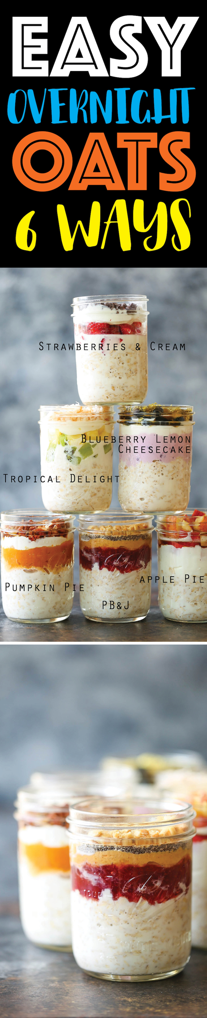Easy Overnight Oats - Soak your oats overnight for the quickest breakfast all week long! You can double or triple the recipe. Seriously. It's just so easy!