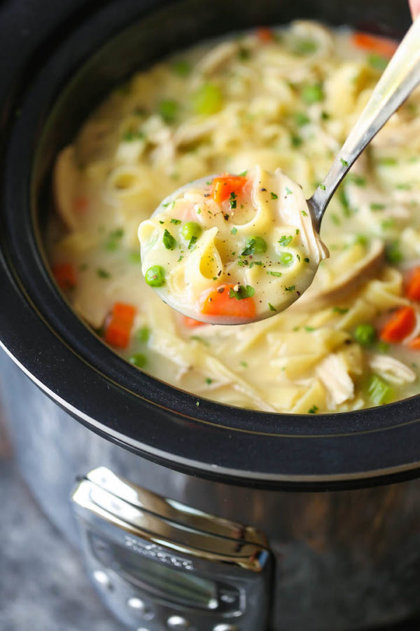 Slow Cooker Creamy Chicken Noodle Soup Damn Delicious