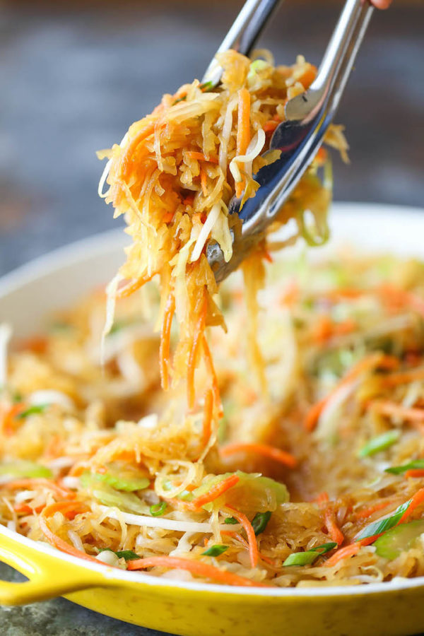 Spaghetti Squash Chow Mein Damn Delicious