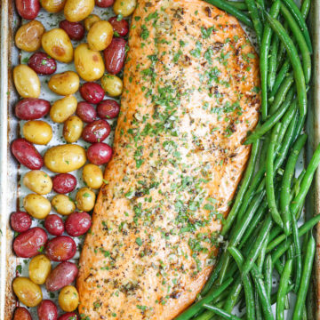 Sheet Pan Garlic Butter Salmon Damn Delicious