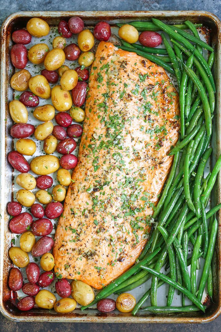 Sheet Pan Garlic Butter Salmon - Damn Delicious