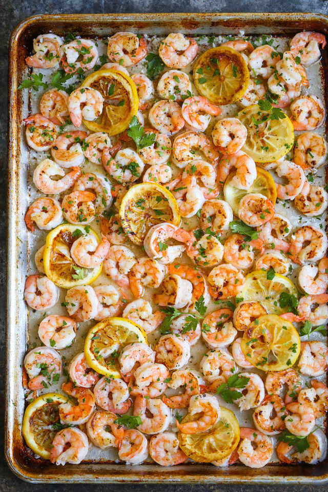 Sheet Pan Garlic Butter Shrimp - Damn Delicious