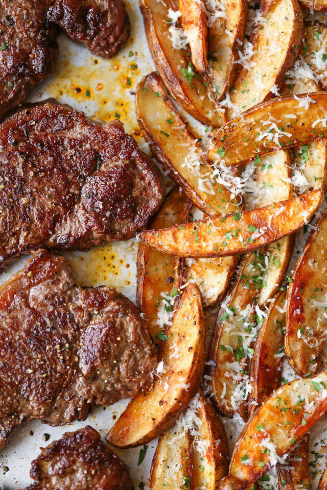 Sheet Pan Steak and Fries - Damn Delicious