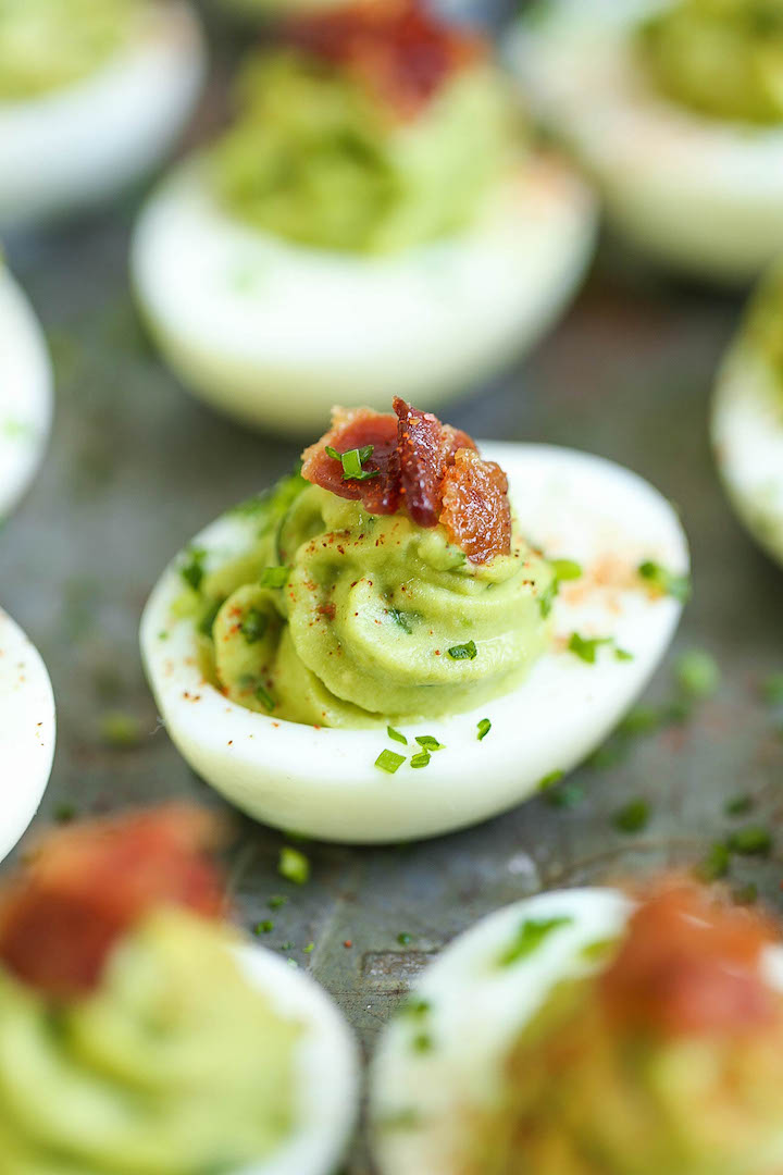 Avocado Deviled Eggs Recipe + DIY Christmas Cookie Container - The Berger  Bungalow