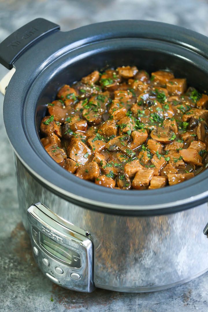 Slow Cooker Steak Tips With Mushrooms Damn Delicious