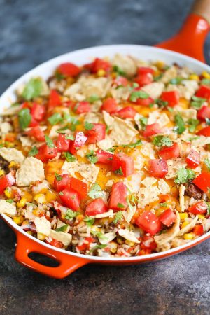 One Pot Nacho Beef Skillet - Damn Delicious