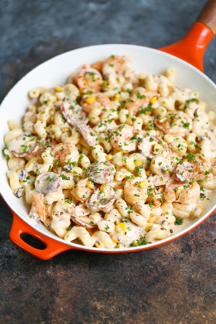 Creamy Shrimp Boil Pasta Damn Delicious