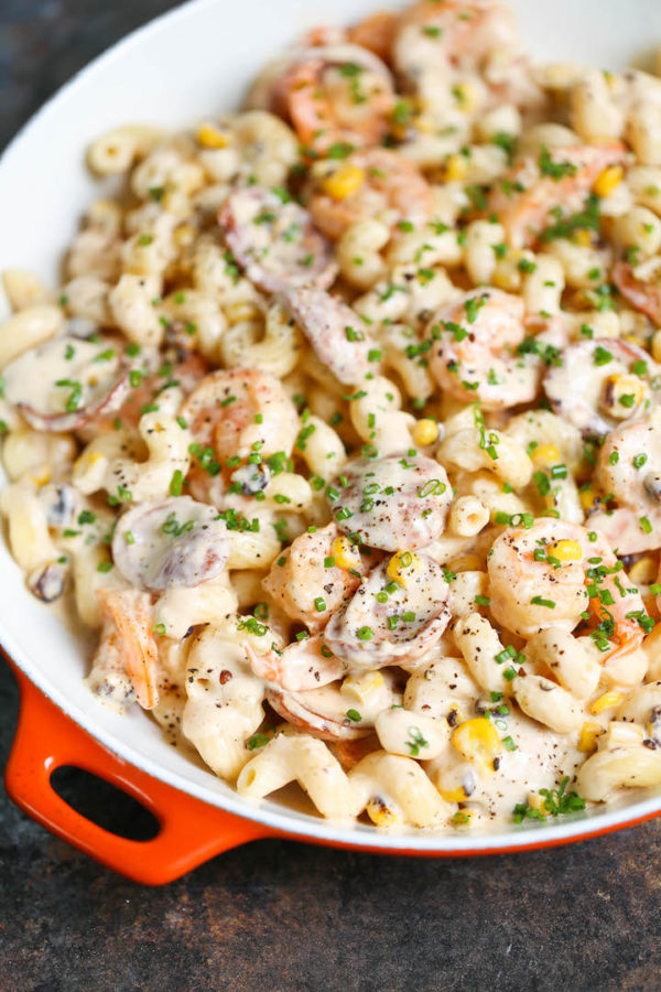Shrimp Pasta with Tomato Basil Cream Sauce - Damn Delicious