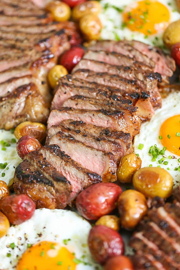 Sheet Pan Steak Eggs and Potatoes Damn Delicious
