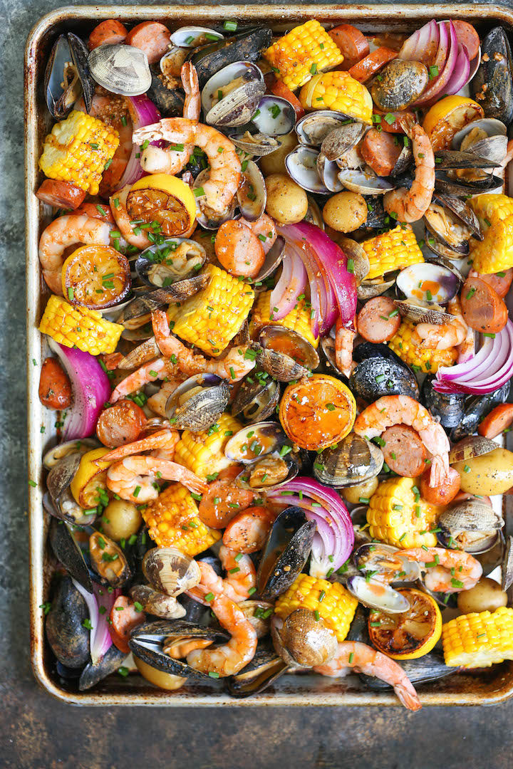 Sheet Pan Clam Bake - Damn Delicious