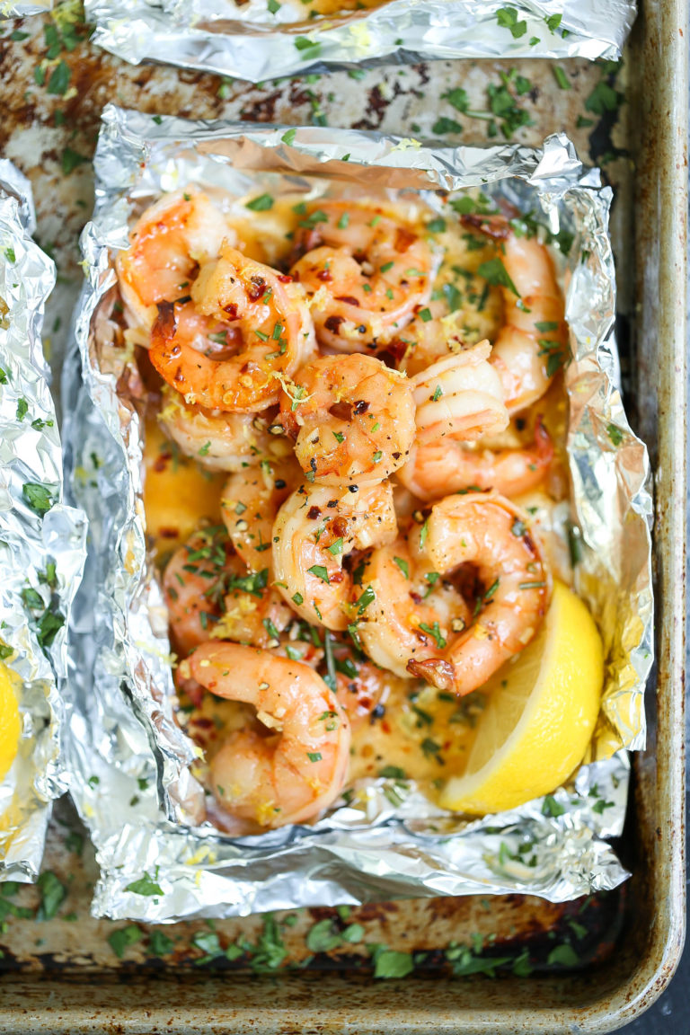 Shrimp Scampi Foil Packets - Damn Delicious