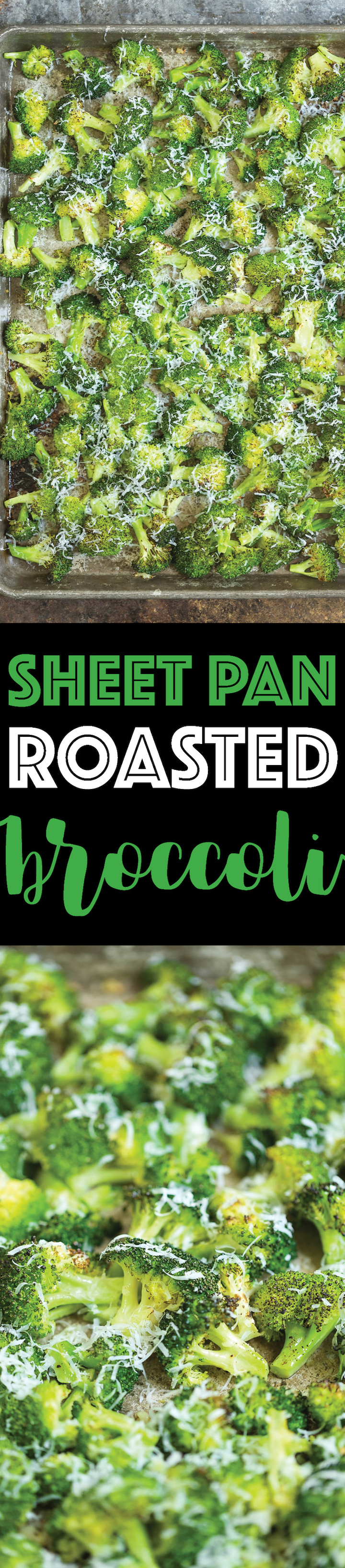 Sheet Pan Roasted Broccoli - How to make roasted broccoli so PERFECTLY and easily using ONE SHEET PAN! The broccoli comes out perfectly crisp and addicting!